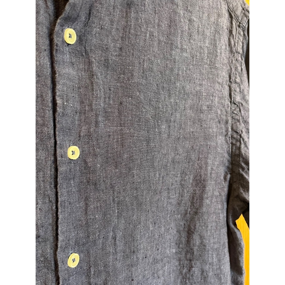 Porter & Ash Linen Shirt Mens Medium Blue Short Sleeve Button-Up Relaxed Fit - Picture 2 of 8
